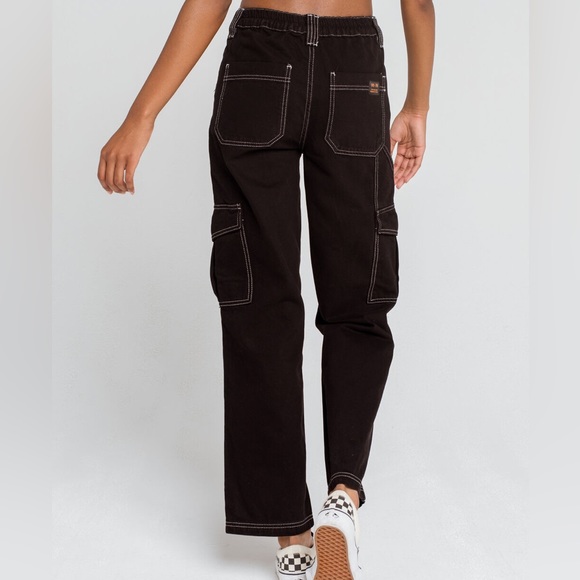 Urban Outfitters BDG Black Carpenter Cargo pants w/ White contrast stitching - Picture 2 of 7